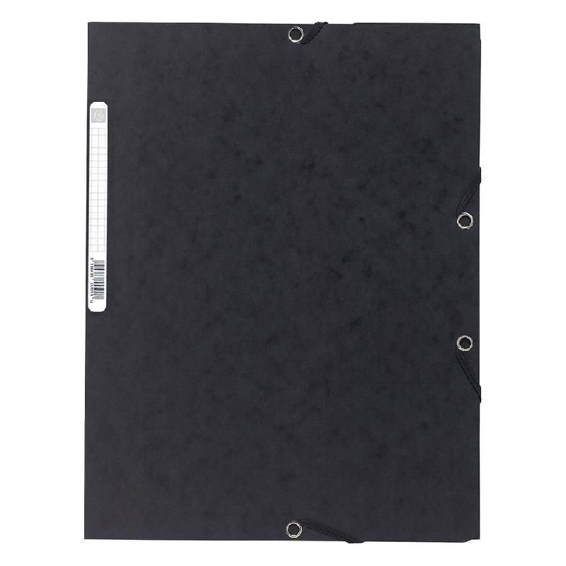 EXACOMPTA CHEMISE 3 RABATS À ÉLASTIQUES EXACOMPTA - CARTE LUSTRÉE - NOIR