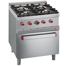 Fourneau 4 feux gaz avec four électrique GN 2/1 - Optima 700 - 5,3 kW - 400-230V_0