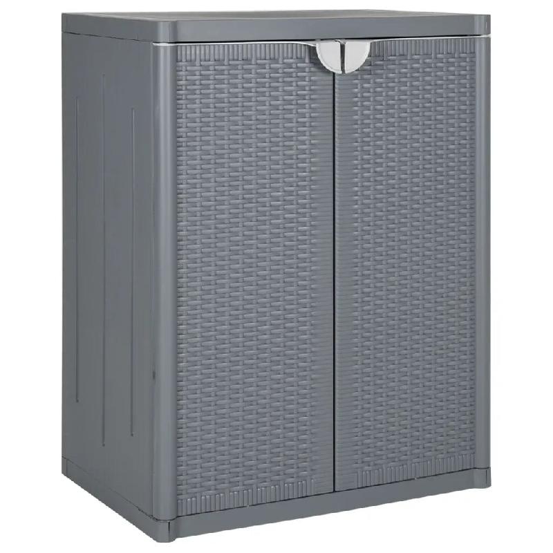 Helloshop26 - Armoire de rangement de jardin 65 x 45 x 88 cm avec 2 étagères design élégante en PP gris 02_0047403 - gris 3000234759429_0
