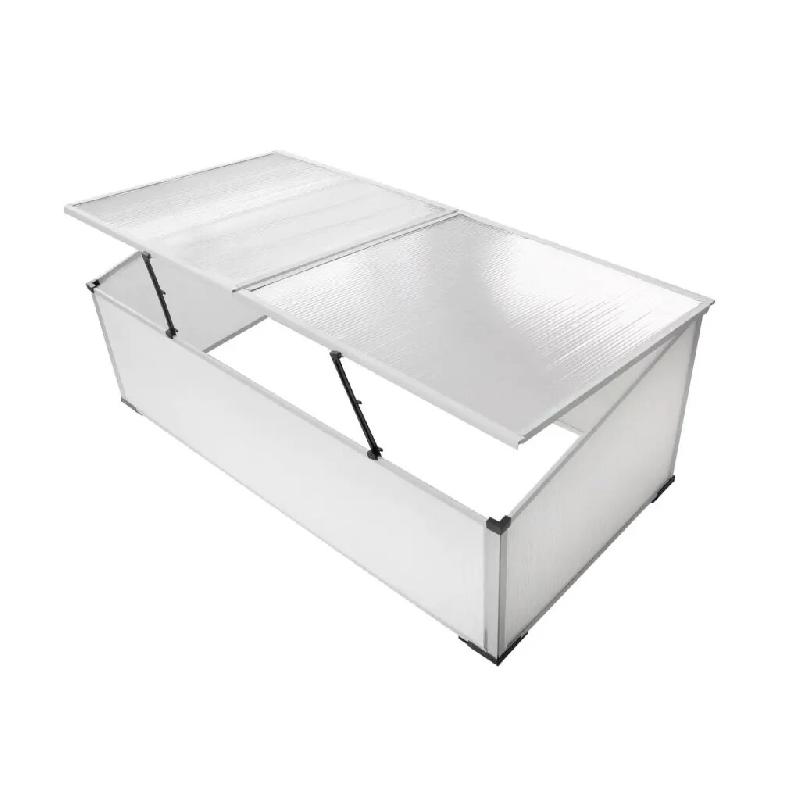Helloshop26 - Serre froide à 2 couvercles pour jardin 110 x 55 x 41 cm résistante aux UV et à la chaleur en polycarbonate 02_0045831 - aluminium 30_0