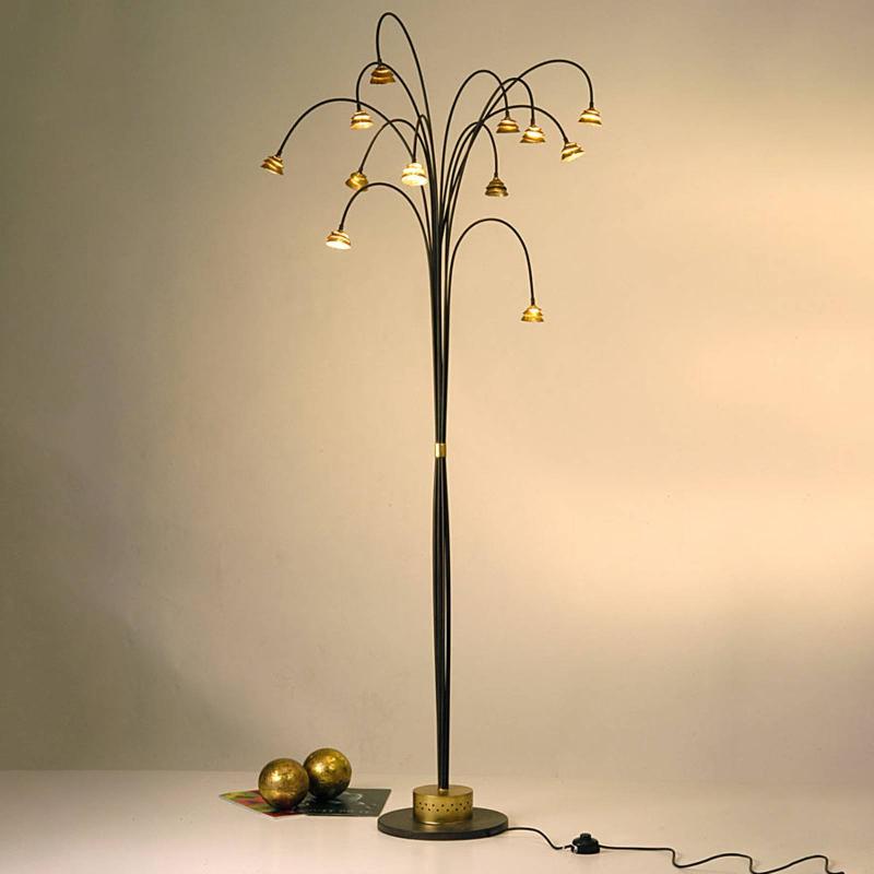 HOLLÄNDER LAMPADAIRE LED FONTAINE BRUN-DORÉ