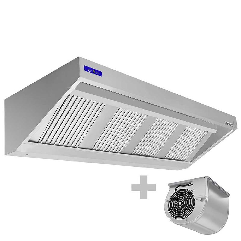 Hotte murale inox 2m20 avec moteur, régulateur, filtre et éclairage | Profondeur 900 mm_0