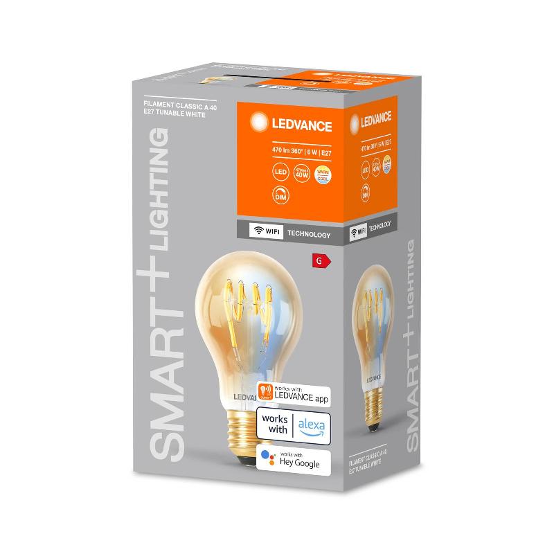 LEDVANCE SMART+ WIFI E27 6W CLASSIC DORÉ 822-850