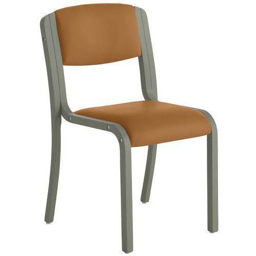 LOT DE 2 CHAISES MARTA PIÈTEMENT GRIS ASSISE/DOSSIER CITROUILLE
