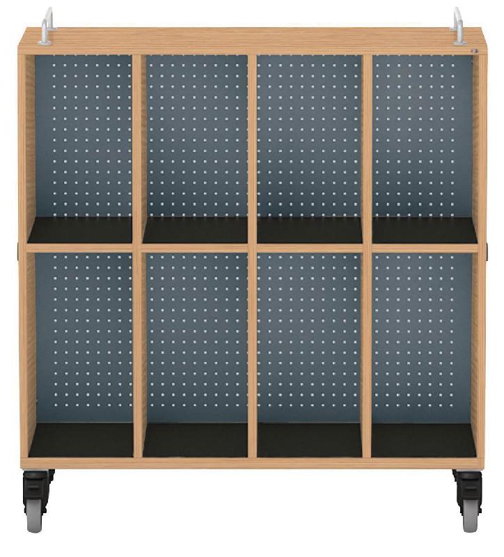 MEUBLE BAS SHIFT+ LANDSCAPE MÉLA POUR CARTABLES 8 CASES - CHÊNE - ANTHRACITE - MANUTAN COLLECTIVITÉS