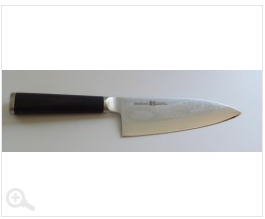 Miyako damassé, couteau deba, 16,5cm_0