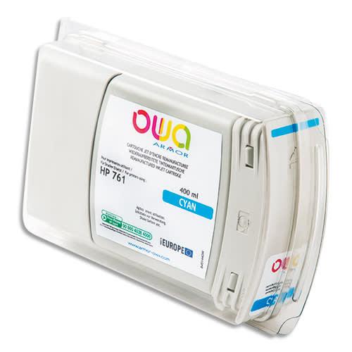 Owa - Cartouche compatible jet d'encre remanufacturée cyan HP 761 / CM994A - 400ml - Pour DesignJet T7100 et T7200_0