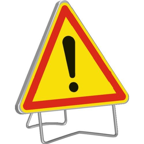 PANNEAU DE SIGNALISATION TEMPORAIRE DANGER - CLASSE T1 TRIANGLE DE 1M PIED TALIAPLAST