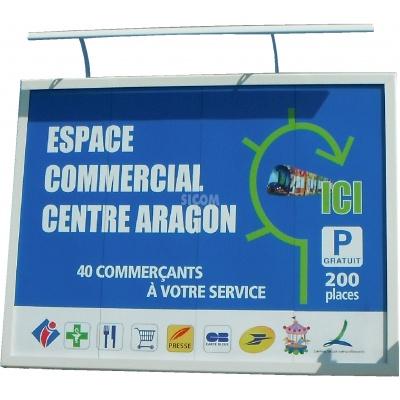 Panneaux d'affichage publicitaire / enseigne grand format - 4x3 (12m2) - fixation murale ou sur pied - impression numérique, galva brut ou prélaqué blanc_0