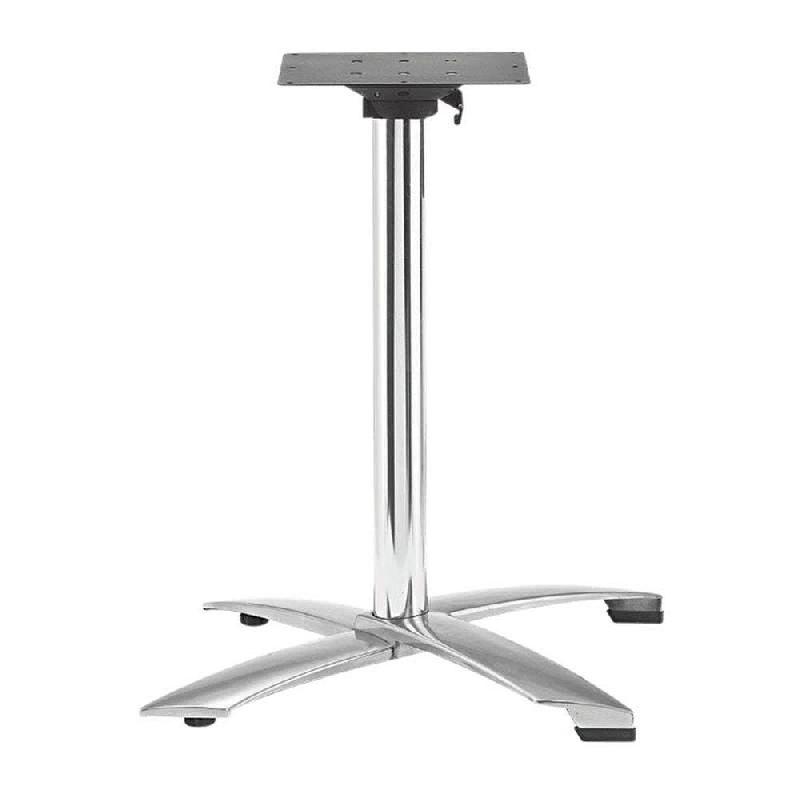 Piètement pliant Ugine Ht73 en alu brillant p. Table extérieure 70x70,Ø70cm maxi_0