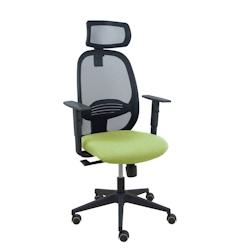 Piqueras y Crespo Silla Cilanco negra malla negra asiento bali verde oliva brazo regulable cabecero regulable - vert multi-matériau 354SNM840B552B10C_0
