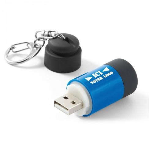 Porte-clés lampe ULED - avec mousqueton et lampe rechargeable USB - Dimensions 5,3 x diam 2,2 cm_0