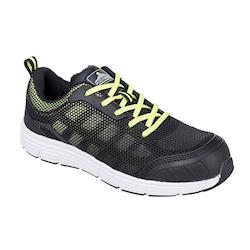 Portwest - Tennis de sécurité pour femmes OVE Steelite S1P Noir / Vert Taille 47 - 47 noir matière synthétique 5036108274734_0
