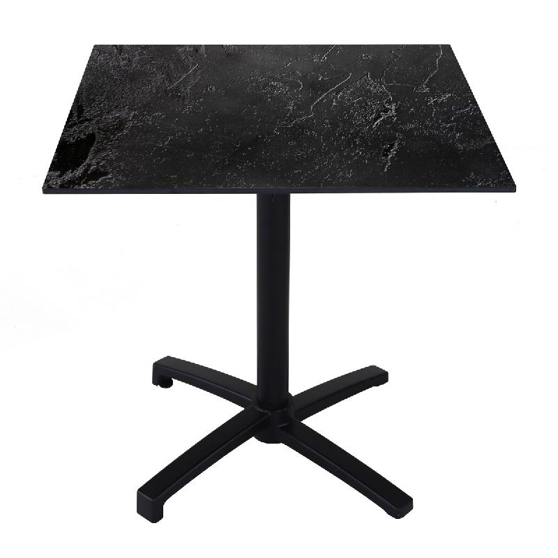 Proloisirs Table César 70X70 cm - Black Moon - noir multi-matériau AG2060_0
