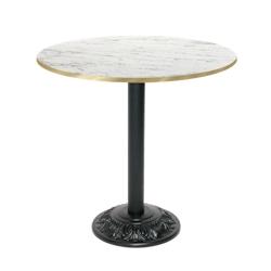 Restootab - Table style bistrot Ø70cm calacatta chants laiton - blanc TB-VRS-R70M-CALAC-LAI_0