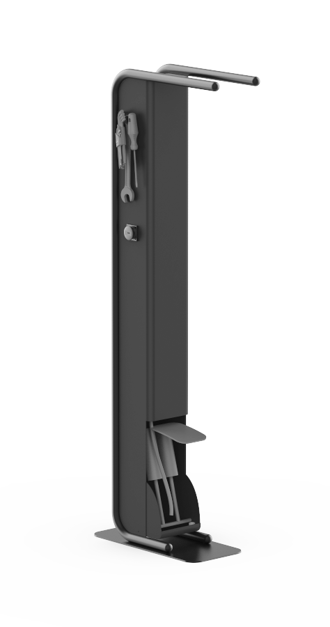 Station de réparation, de gonflage et de recharge électrique pour vélo_1