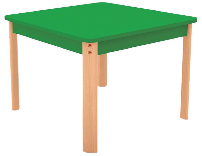 TABLE ERGO CARRÉE T1 - VERT/HÊTRE - MANUTAN COLLECTIVITÉS