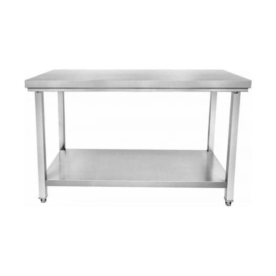 Table inox - Largeur L (L=1210-1610mm) - Avec étagère basse Inconnue TBLLLP70EtagPied_0