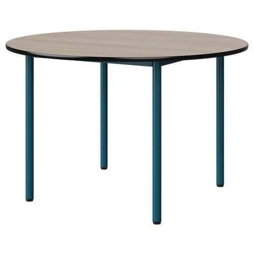 TABLE MALIBU Ø 120 T6 4P STRA ANTIB ACACIA/NOIR BLEU 5025 - MANUTAN EXPERT