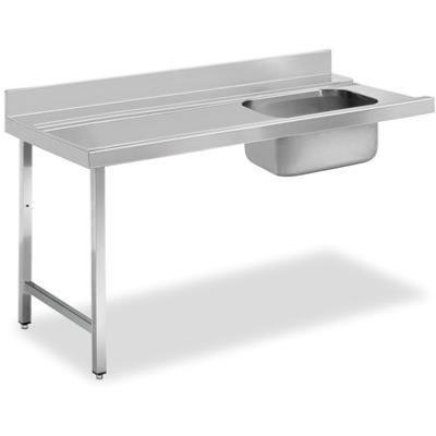 Tables de prélavage pour lave-vaisselle sans étagère - Bac à droite - 1600_0