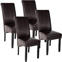 Tectake Ensemble 4 chaises de salle à manger revêtement aspect cuir marron - 403496 - marron matière synthétique 403496_0