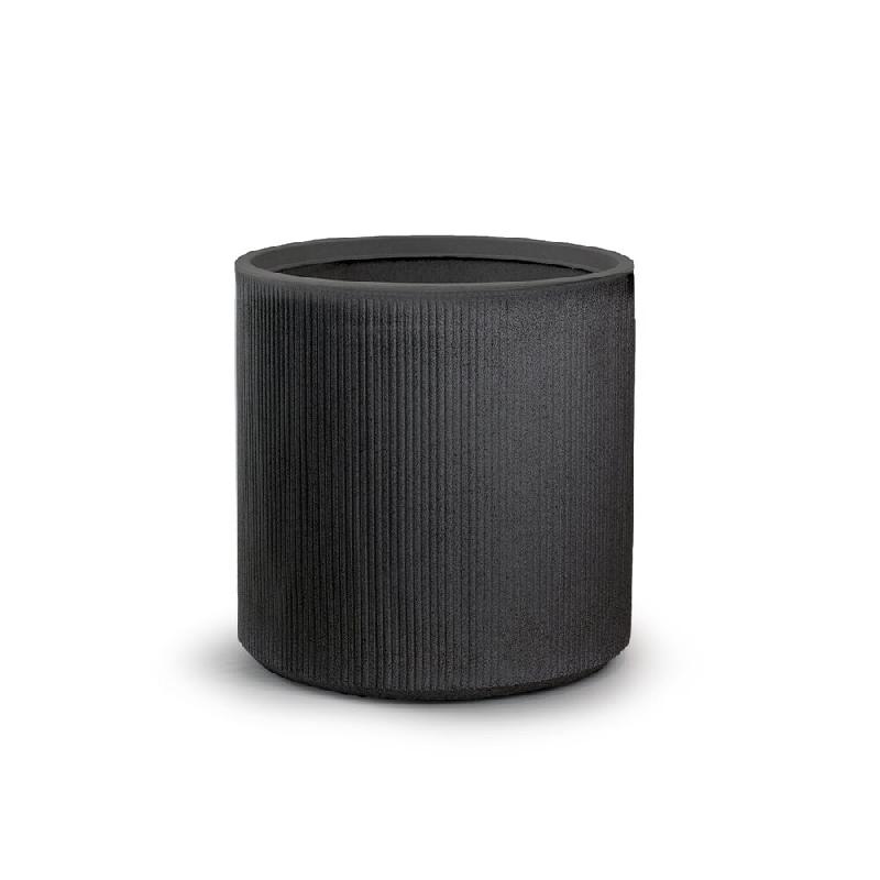 Vase En Résine Pour Plantes D'Intérieur Et D'Extérieur, Design Cylindrique Rond D.36X35H Modigliani Gris - gris plastique 8056157808947_0