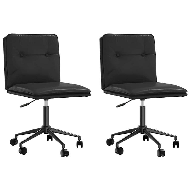 VidaXL Chaises à manger lot de 2 noir similicuir Modèle Icarus - 3315424_0