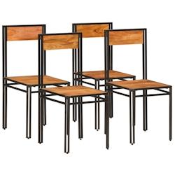 VidaXL Chaises à Manger Lot De 4 Bois D Acacia Massif - 8718475735373_0