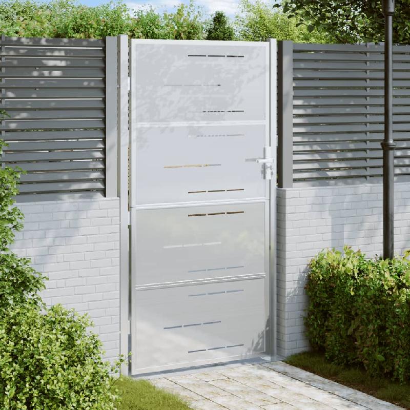 Vidaxl portail de jardin 100x200 cm acier inoxydable 376485_0