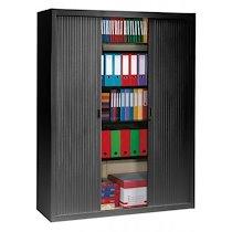 Armoire haute à rideaux démontables Largeurs spécifiques 200 x 160 cm noir_0