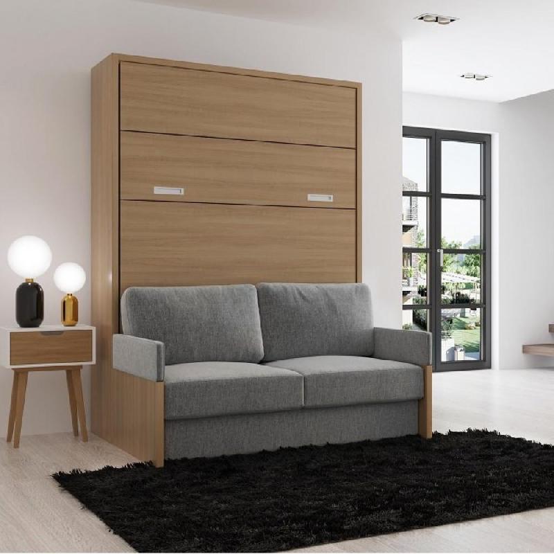 ARMOIRE LIT ESCAMOTABLE NAXOS SOFA 140*200 CM MERISER VERONA TISSU GRIS_0