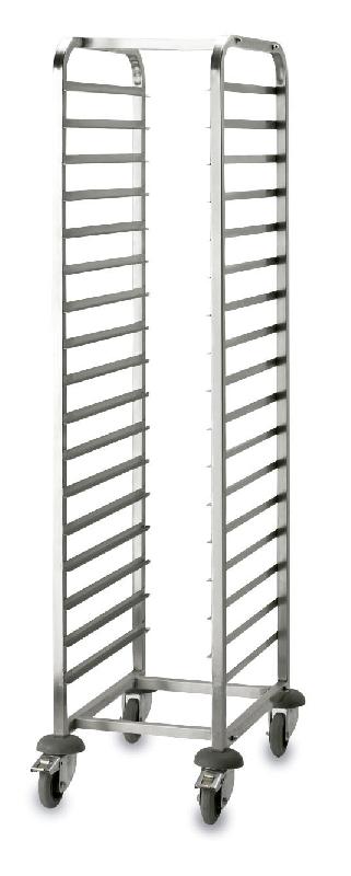 Chariot de service à glissières pour plateaux 60x40 cm - Acier inoxydable 18/10 - 172 cm - Marque LACOR_0
