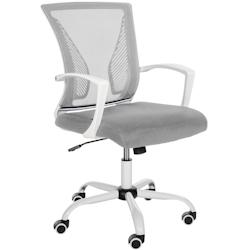 CLP Fauteuil de bureau Tracy Blanc/Gris clair - gris polyester 318587_0