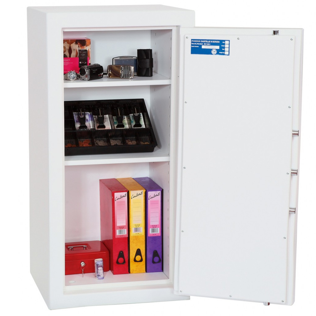 Coffre-fort Castille HS0605 Phoenix - acier haute sécurité, 179L, serrure électronique ou clé_0