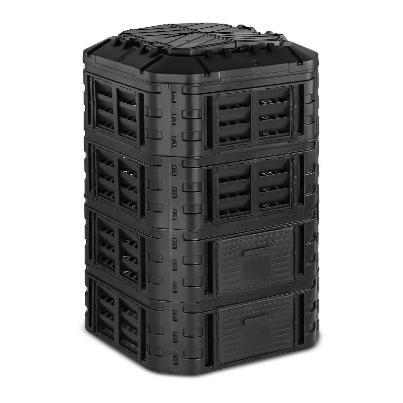 Composteur de jardin 1120 litres - Polypropylène durable, ventilation et système goutte-à-goutte 14_0007486_0