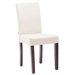 Décoshop26 - Chaise de salle à manger x1 design moderne en tissu crème et pieds en bois marron 10_0002028 - marron 3000250797870_0