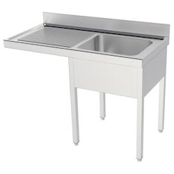 EURAST - Evier avec support 1 égouttoir et 1 cuve 600x500x300 - 1400x700x850 mm - 2152I417 - inox 2152I417_0