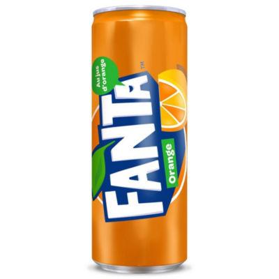 Fanta Orange soda en canette slim de 33 cl - Lot de 24_0
