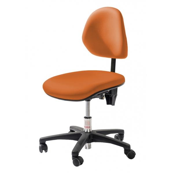 Fauteuil professionnel petite enfance base plastique Assise rembourrée Orange - Simili cuir_0