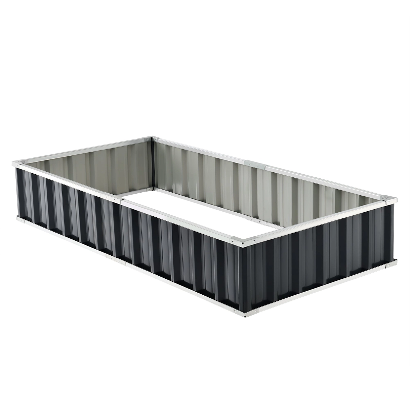 Helloshop26 - Jardinière rectangulaire acier galvanisé 174 x 90 x 30 cm anthracite 03_0007191 - 3001866182722_0