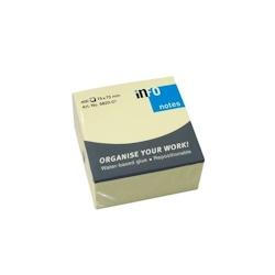 INFONOTES Bloc-notes adhésif Cube jaune (7,5 x 7,5 cm) - 4011169820015_0