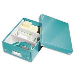 Leitz boîte Click&Store S-Box - compartiments amovibles - coloris menthe - carton pelliculé avec porte-étiquette_0