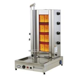 Machine à Kebab Professionnelle - Shoarma gaz 90 kg - MKKEB4G - Acier inoxydable et moteur en bas_0