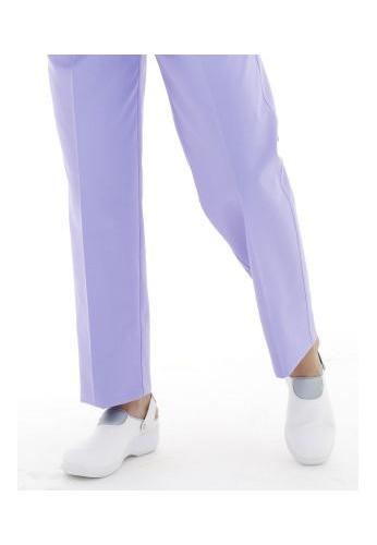 Pantalon médical mixte MANU - coloris parme - ceinture élastiquée, sans poche_0