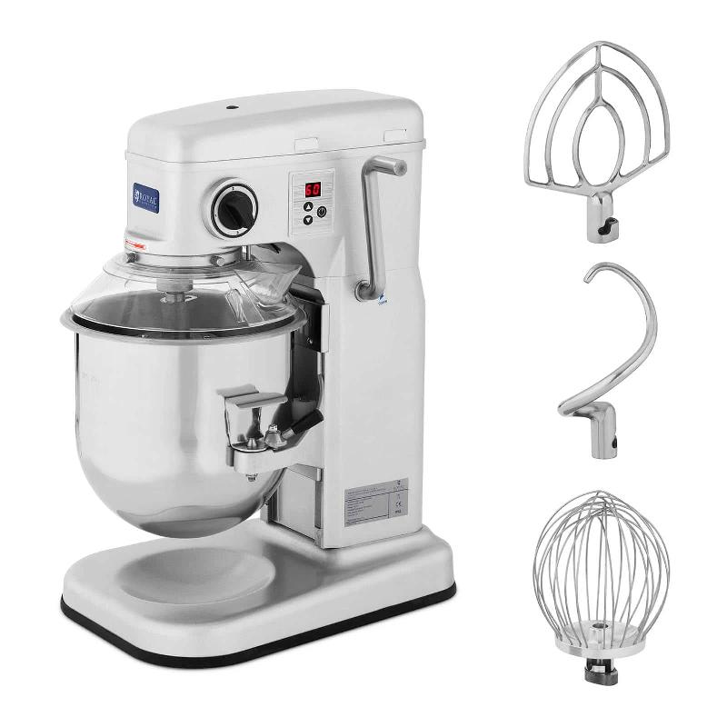 Pétrin professionnel à planétaire spirale - 650 Watts, 10 litres, capacité 5.5 kg - Pizza, boulangerie - Réf : 14_0004828_0