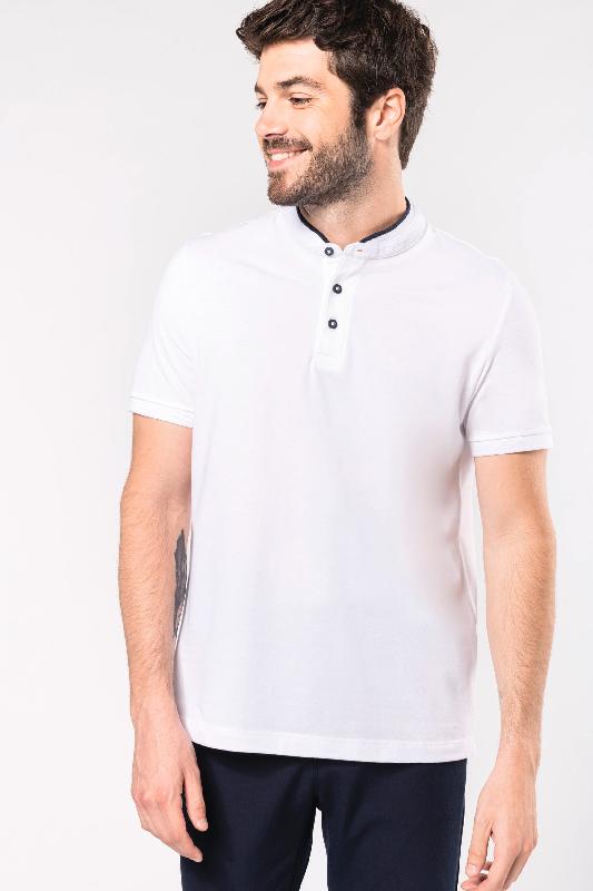 Polo col mao manches courtes homme - Réf: K223 - 100% coton peigné - Maille piquée - Lavable à 60°C_0