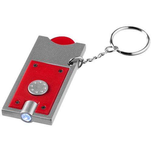 Porte-clés LED et porte-jeton Allegro 11809602 - avec jeton plastique taille euro et anneau métallique_0
