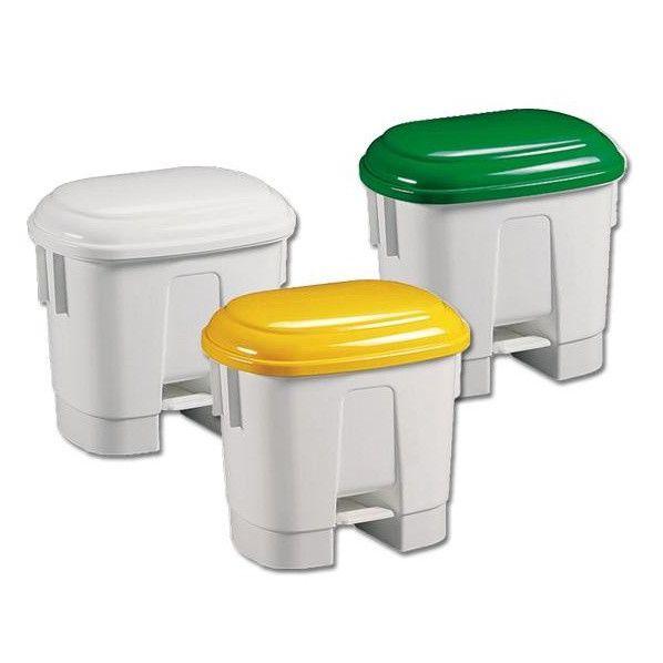 Poubelle de tri sélectif 30 litres - Rouge - Ouverture par pédale - Conforme HACCP - Marque Rolléco_0