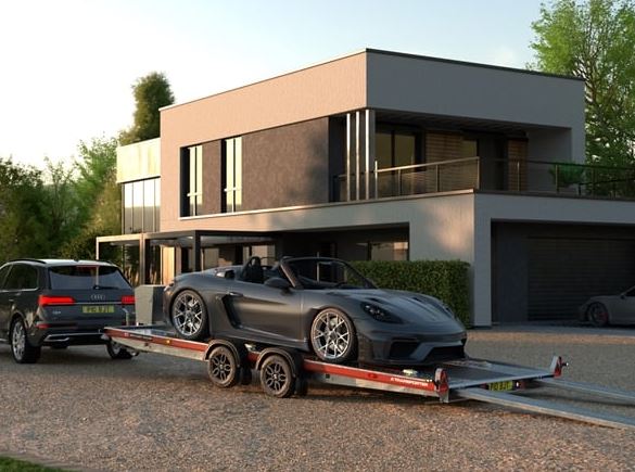 Remorque porte-voiture ouvert à double essieu pour sport automobile - A TRANSPORTER_0
