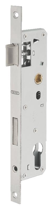 Serrure encastrable pour porte d'entrée - A30 EA85MM T16 - Coffre acier, têtère inox et pêne nickelé_0